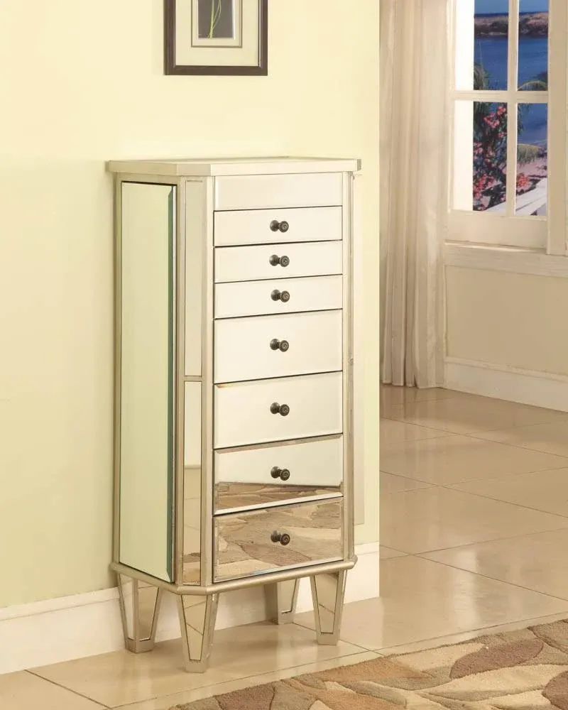 Linon Mason Mirrored Jewelry Armoire