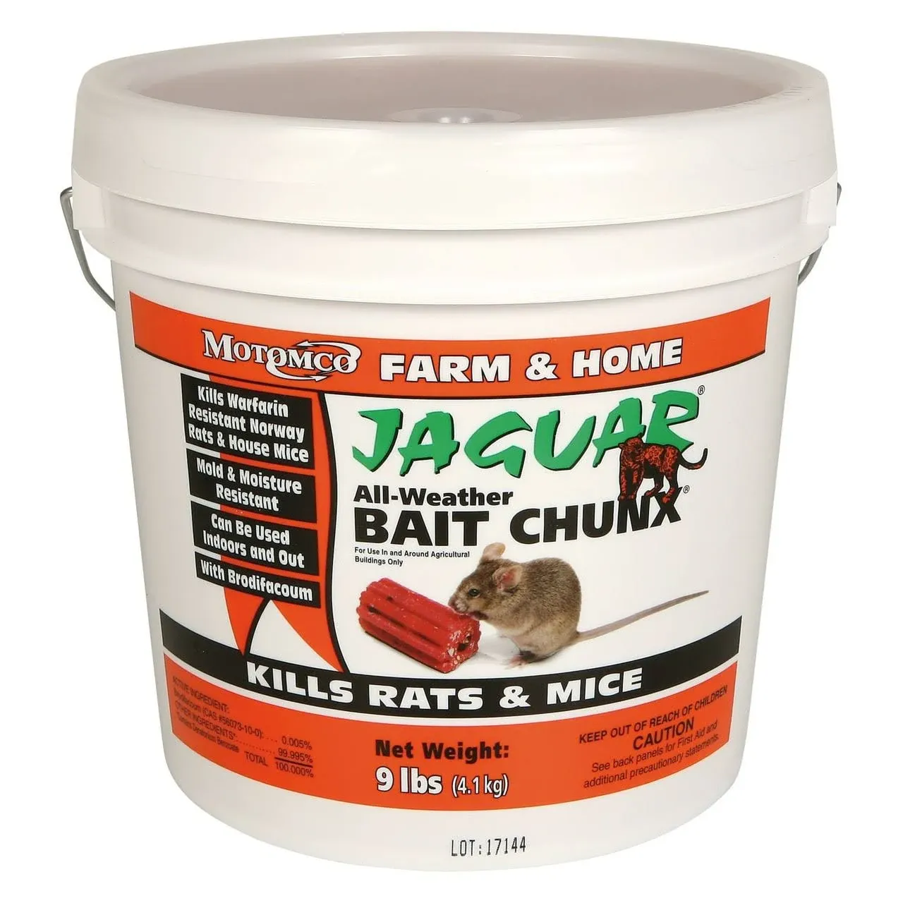 Motomco Jaguar All Weather Bait Chunk - 9 lbs bucket