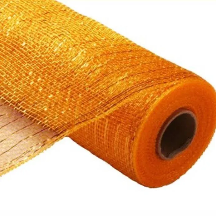 10.25"X10Yd Metallic Mesh Bright Gold W/Gold Foil RE800153