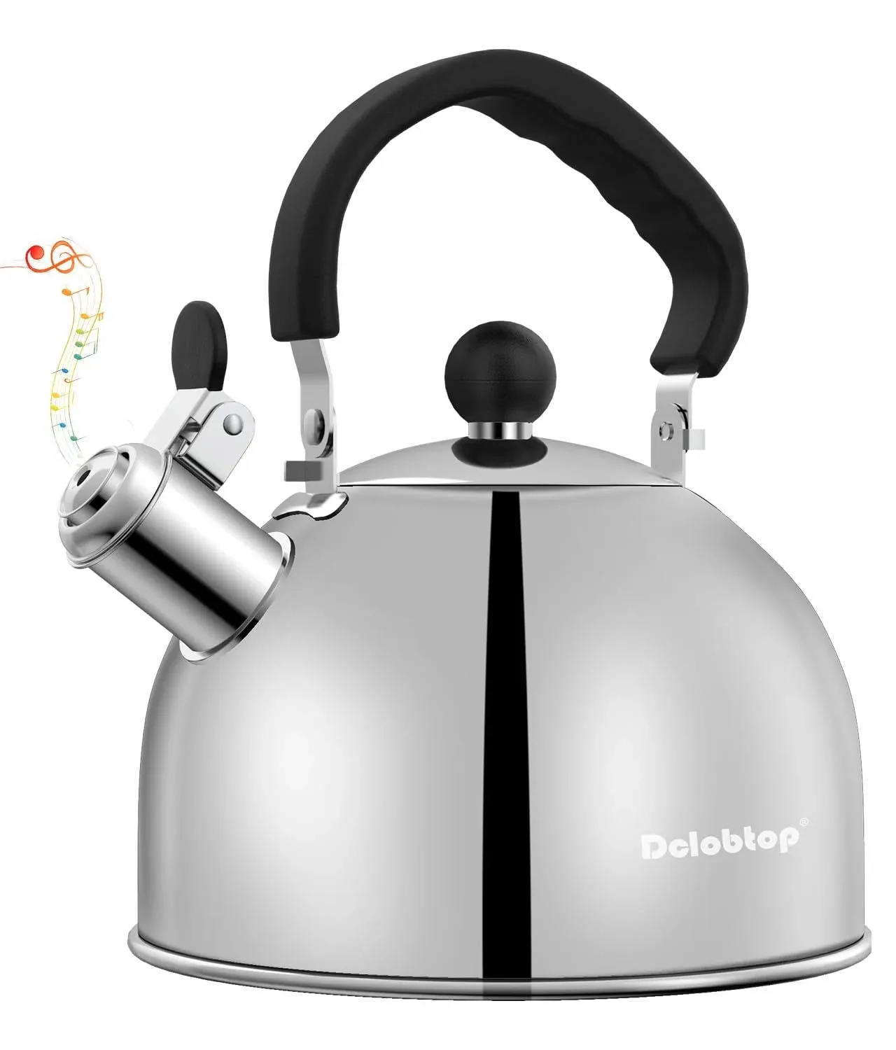 Tea Kettle for Stove Top - Stainless Steel Teapot,2 Quart Camping Kettle ...