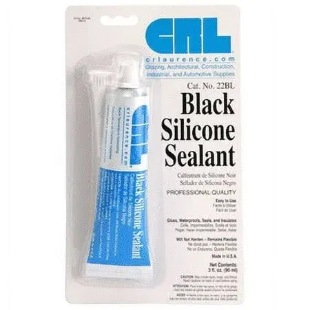 CRL Black Silicone Sealant 3 Fluid Ounce Squeeze Tube - 22BL