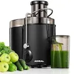 Juicer Machines, Aiheal Juicer Vegetable and Fruit Easy to Clean, Centrifugal Juicer with 3” Wide Mouth, 3 Speed Control, Overload Protection System, Cleaning Brush and Recipe Included, Black