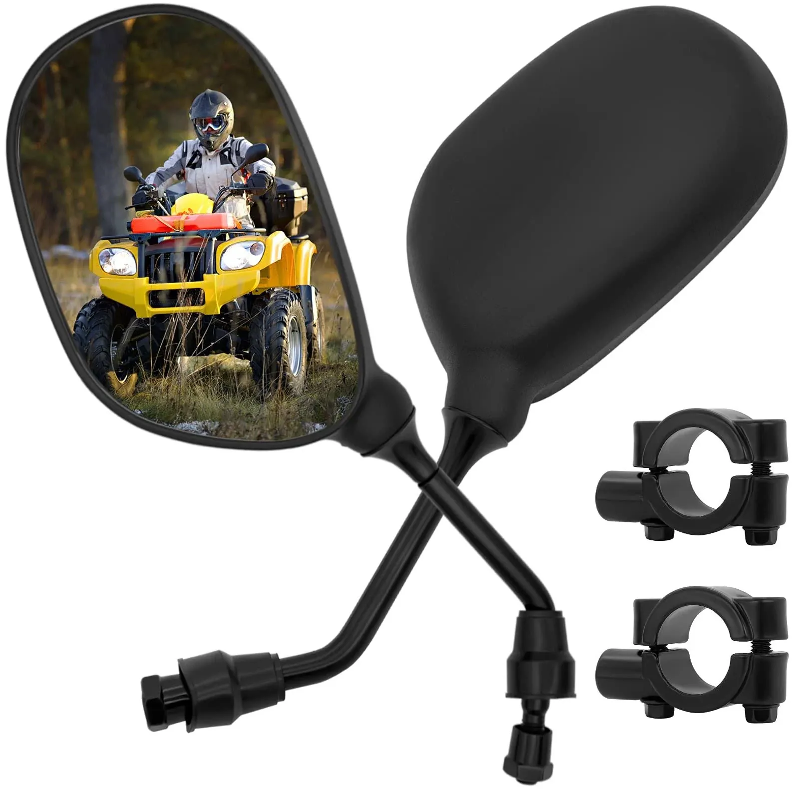 ATV Rear View Mirror, 360 Degrees Ball-Type ATV Side Rearview Mirror with 7/8" Handlebar Mount for Motocycle Scooter Moped Sportsman Dirt Bike