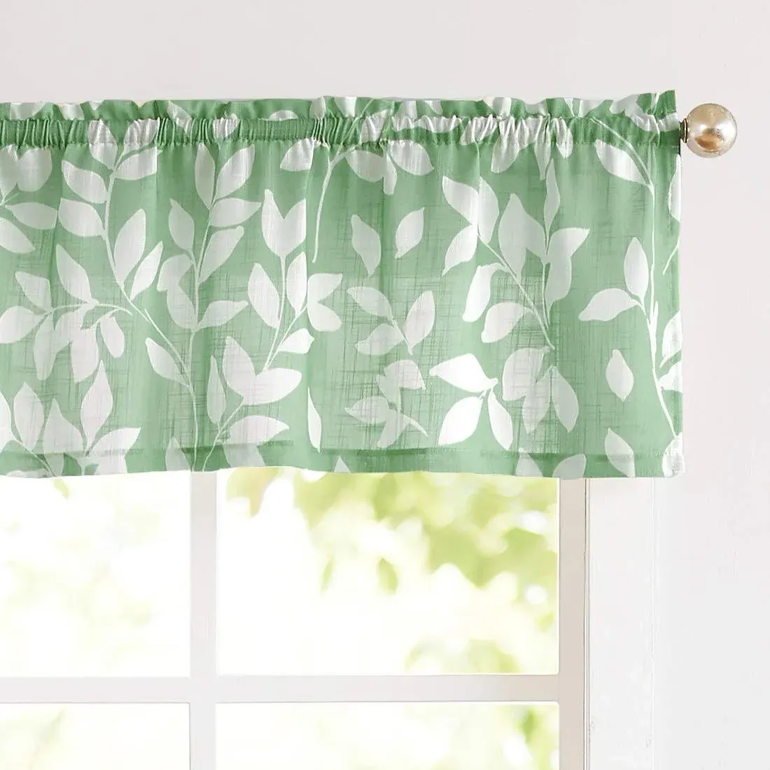 Treatmentex Valance Window Curtain 15" Leaf Print Kitchen