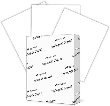 Springhill White 8.5” x 11” Cardstock Paper, 90lb, 163gsm, 250 Sheets (1 Ream) – Premium Lightweight Cardstock, Printer Paper with Smooth Finish for Greeting Cards, Flyers, Scrapbooking – 015101R