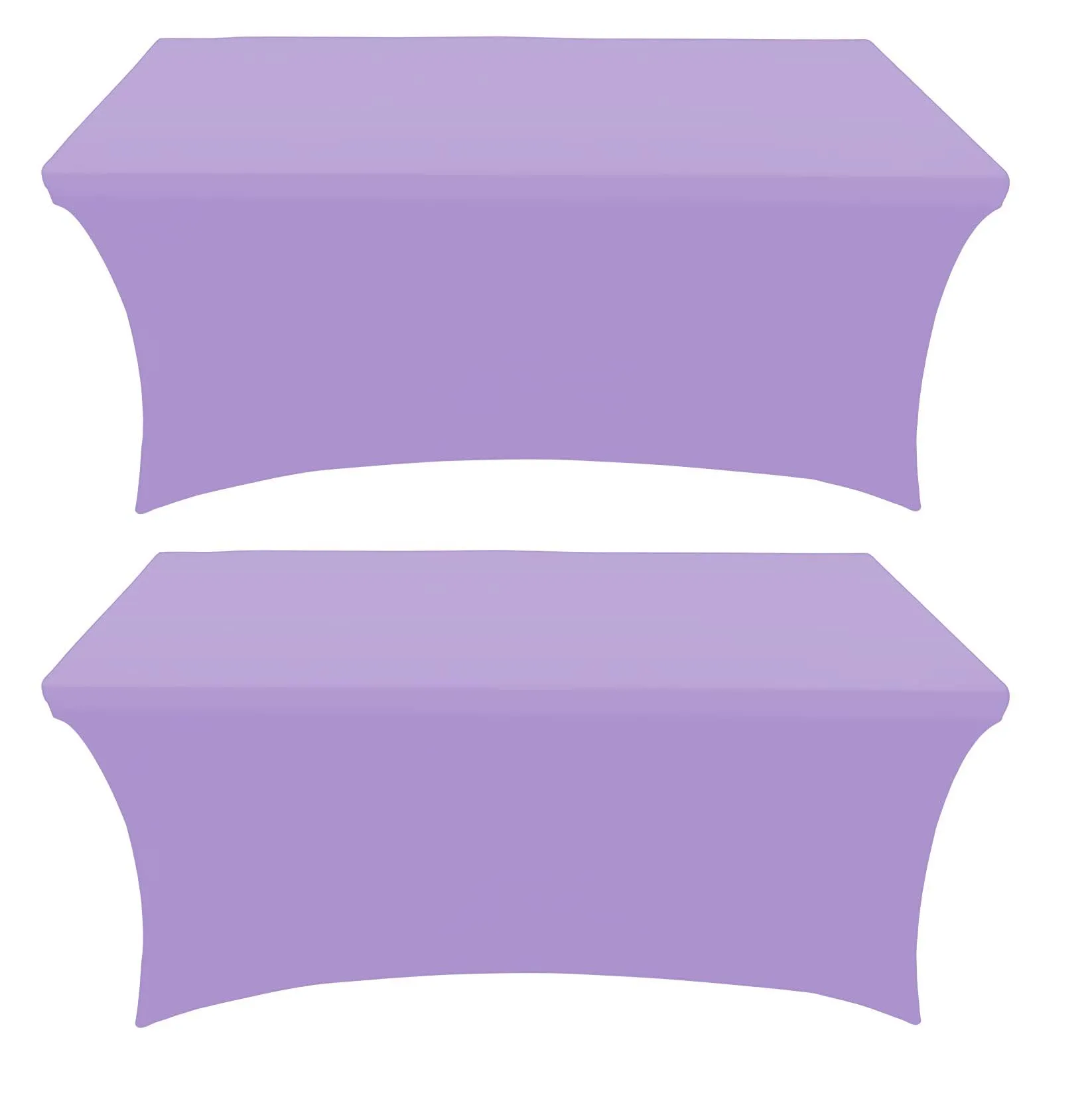 Banquet Tables Pro 6 ft Lavender 2 Pack Stretch Tight Fit Spandex Rectangular ...