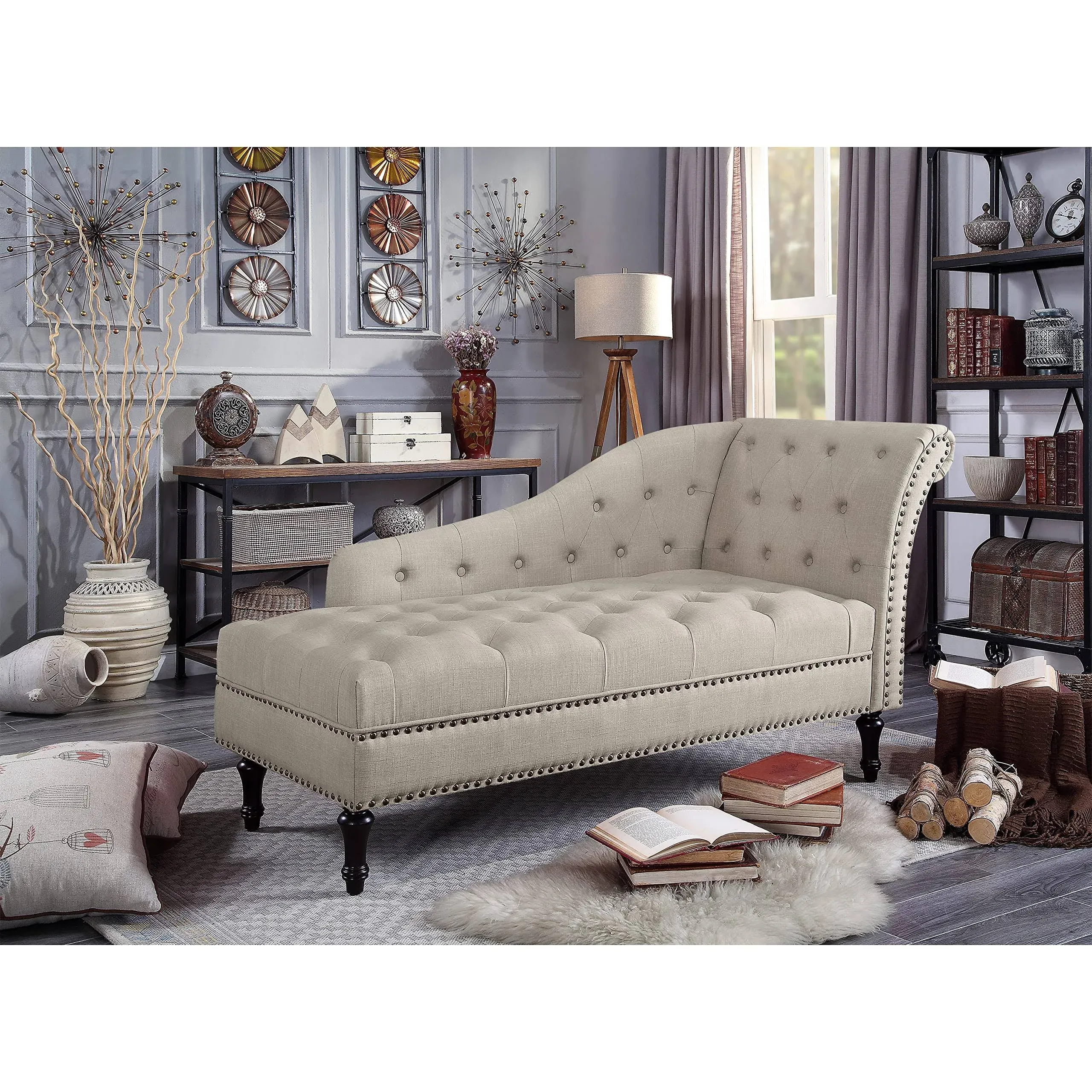 Rosevera D8-1 Deedee Chaise Lounge, Beige