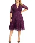 Kiyonna Mademoiselle Lace Cocktail Dress - Plus Berry Bliss / 3X