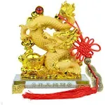 Bwinka Feng Shui Chinese Zodiac Dragon Year Golden Resin Collectible Figurines ...