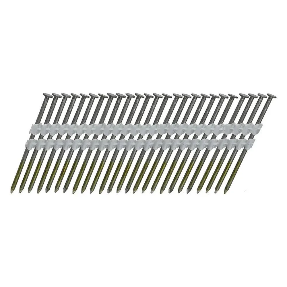 NuMax Frn.120-3b500 (500-Piece) 21 Degrees 3 in. x .120 in. Plastic Collated Brite Finish Full Round Head Smooth Shank Framing Nails, Size: 3 inch x .