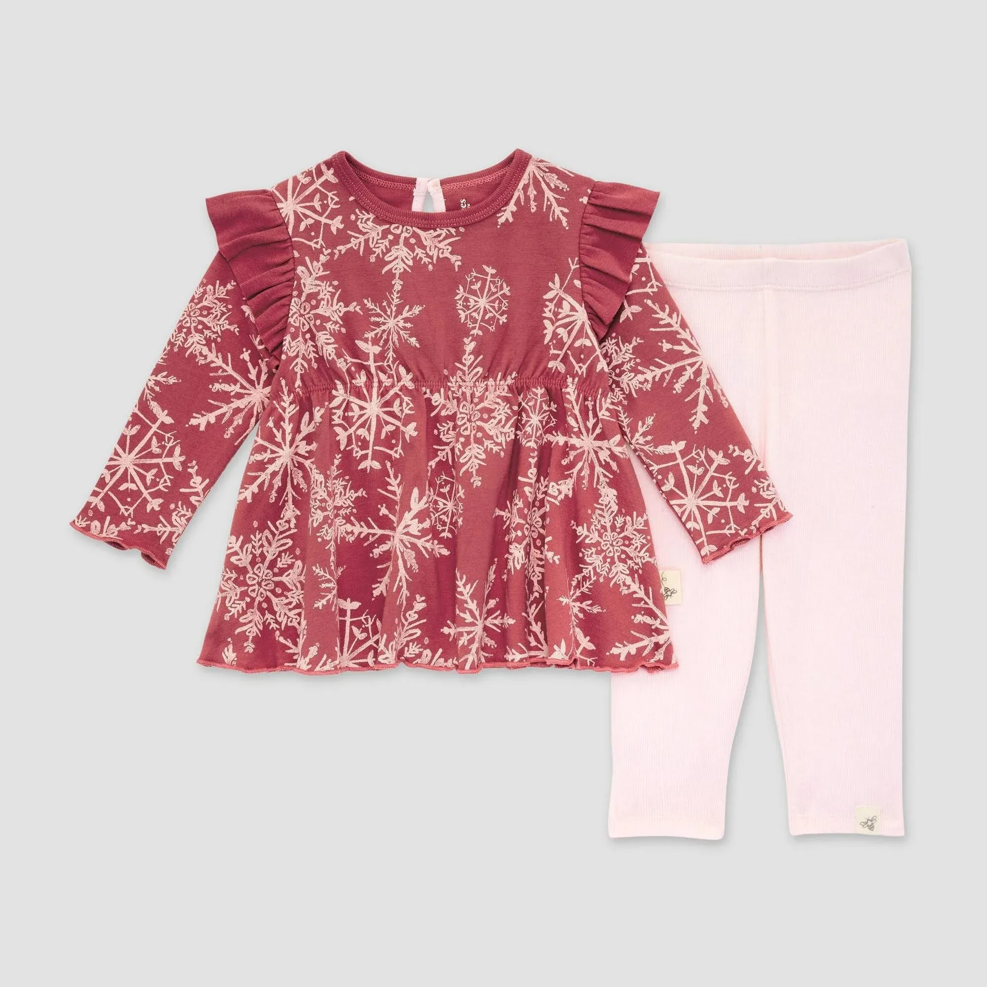 Burt's Bees Baby Baby Girls' Top and Pant Set, Tunic and Leggings Bundle, 100% Organic Cotton