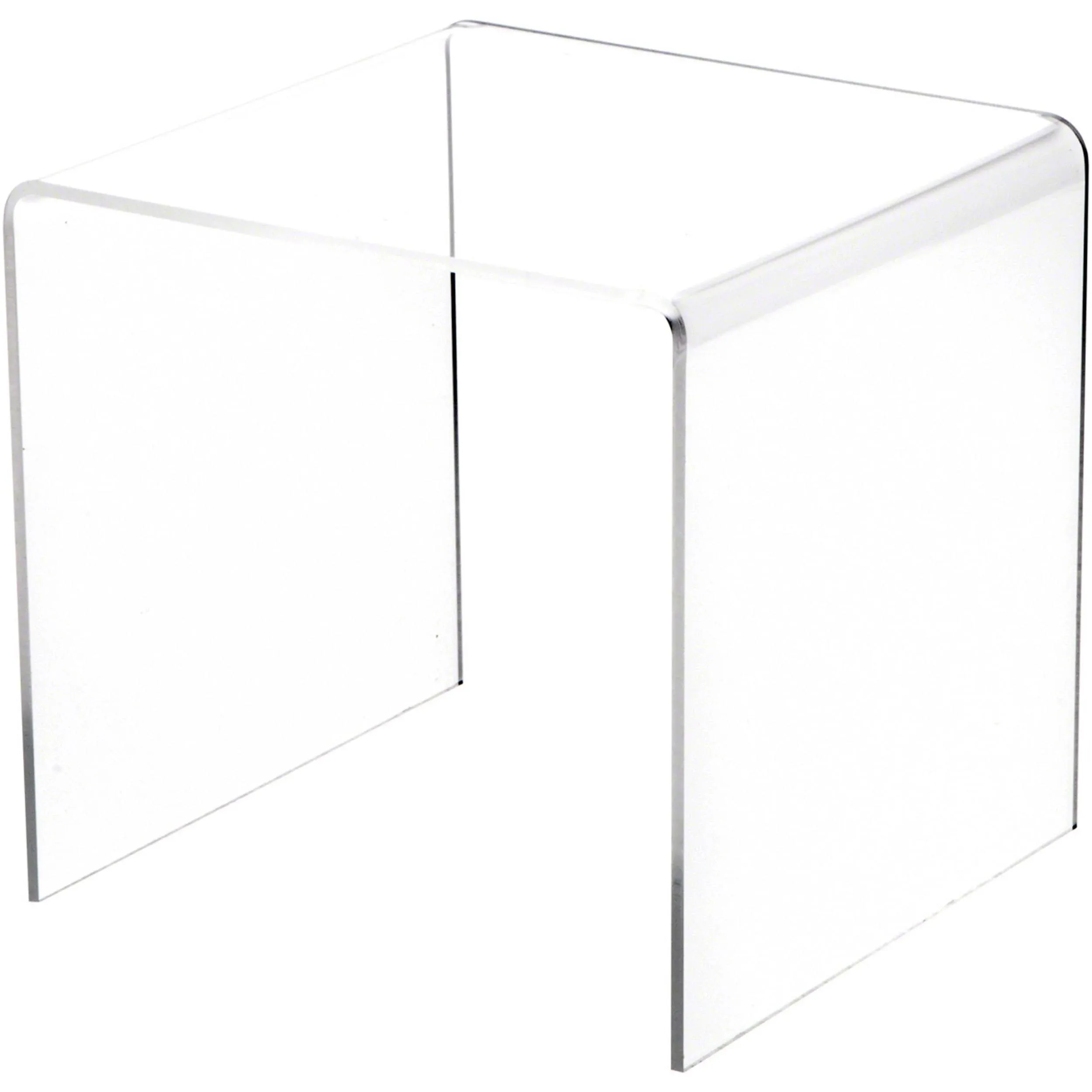 Plymor Clear Acrylic Square Display Riser, 6 inch H x 6 inch W x 6 inch D (1/8 inch Thick), Size: 6 x 6 x 6, White