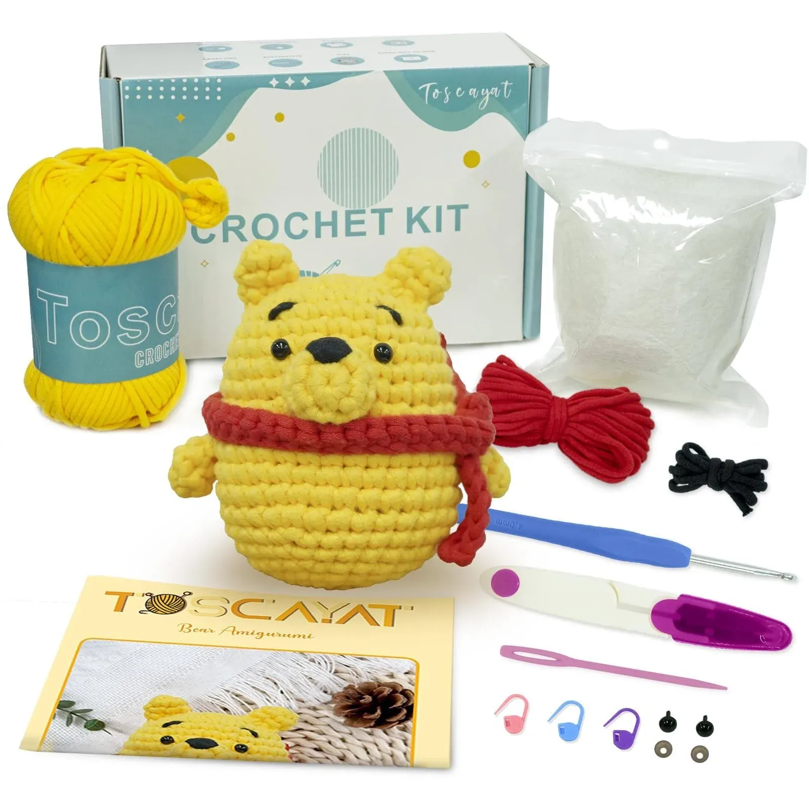 Toscayat Beginner Crochet Kit for Adults Kids - Amigurumi Crochet Kit for Beginners with Step-by-Step Video Tutorial, Complete Crochet Starter Kit -