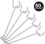 53100A 4 Inch Heavy Duty Pegboard Hooks Kit 50 Pack 1/4&#034; Peg Hooks for 1” Spa...