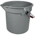 Rubbermaid Commercial 14-Quart Round Utility Bucket, 12" Diameter x 11-1/4"h, Gray Plastic