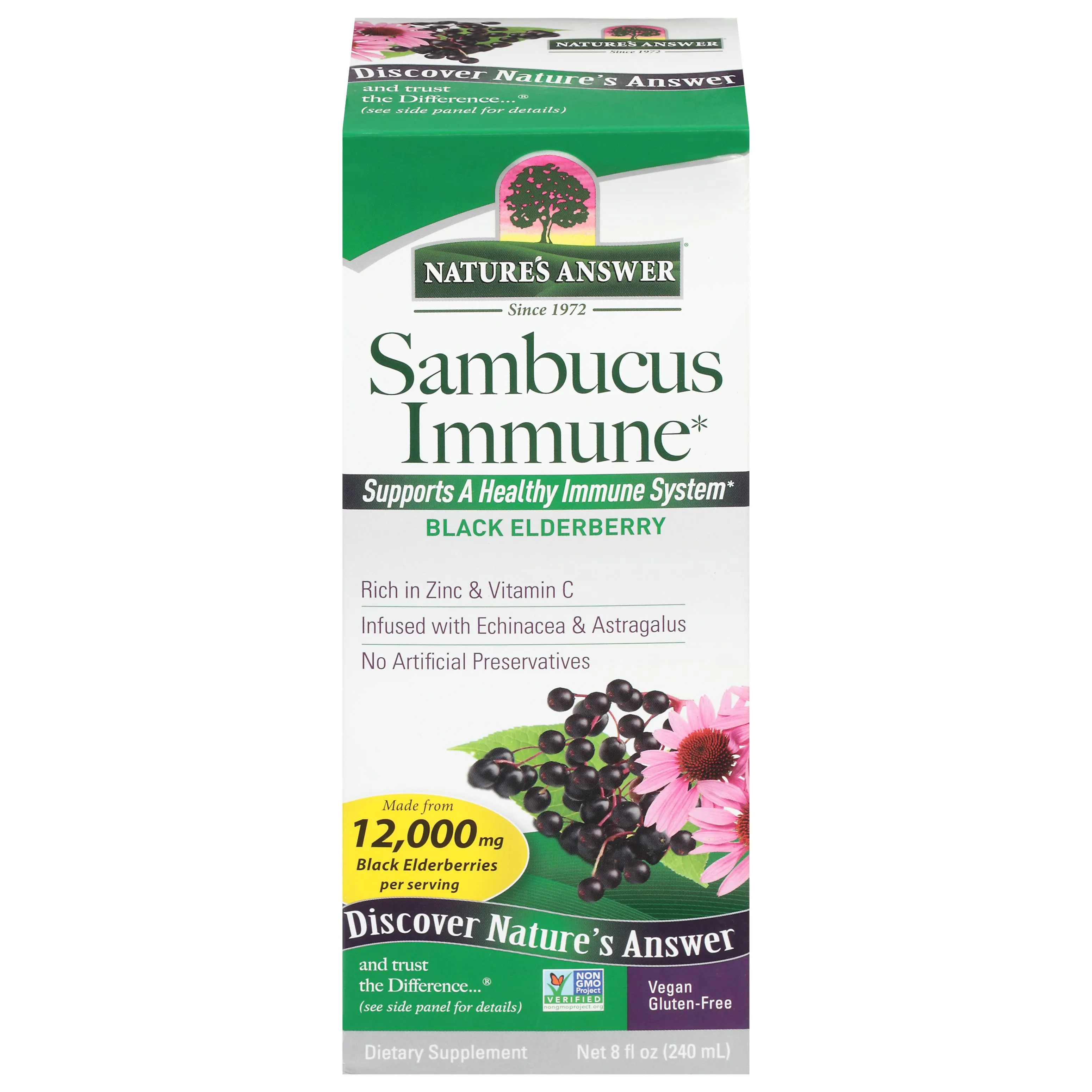 Nature&#039;s Answer Sambucus Immune 12,000mg  BLACK ELDERBERRY 8 fl oz Exp:03/2025