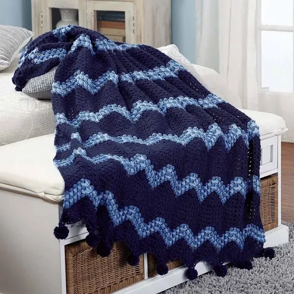 Herrschners Blue Ridge Afghan Crochet Kit