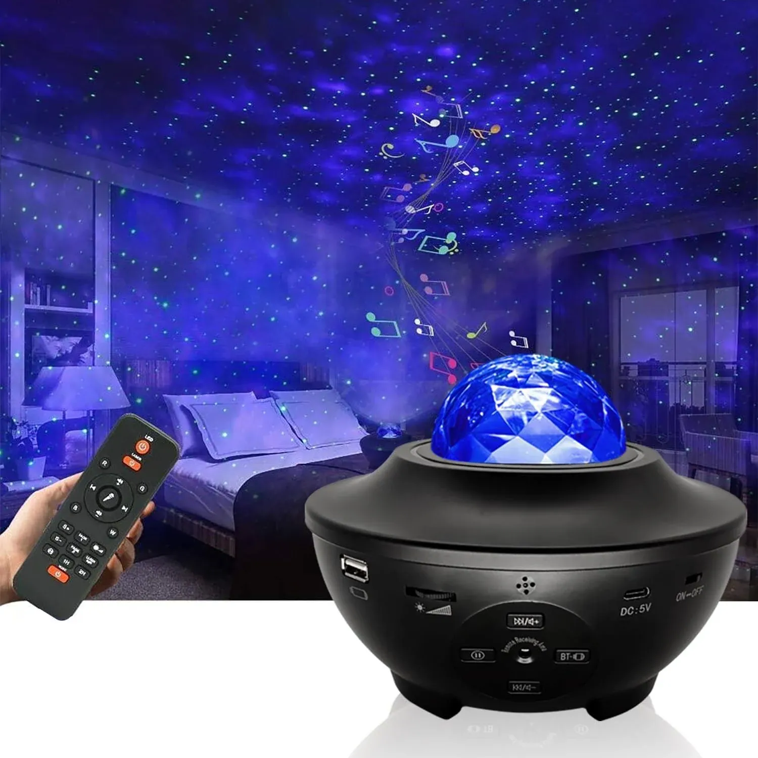 Galaxy Projector Star Projector Night Lights for Bedroom with Music Speaker & Remote Control Work with Smart App & Alexa,Galaxy Light Projector for Bedroom Ceiling for Baby Kids Adult Boys Room Decor…