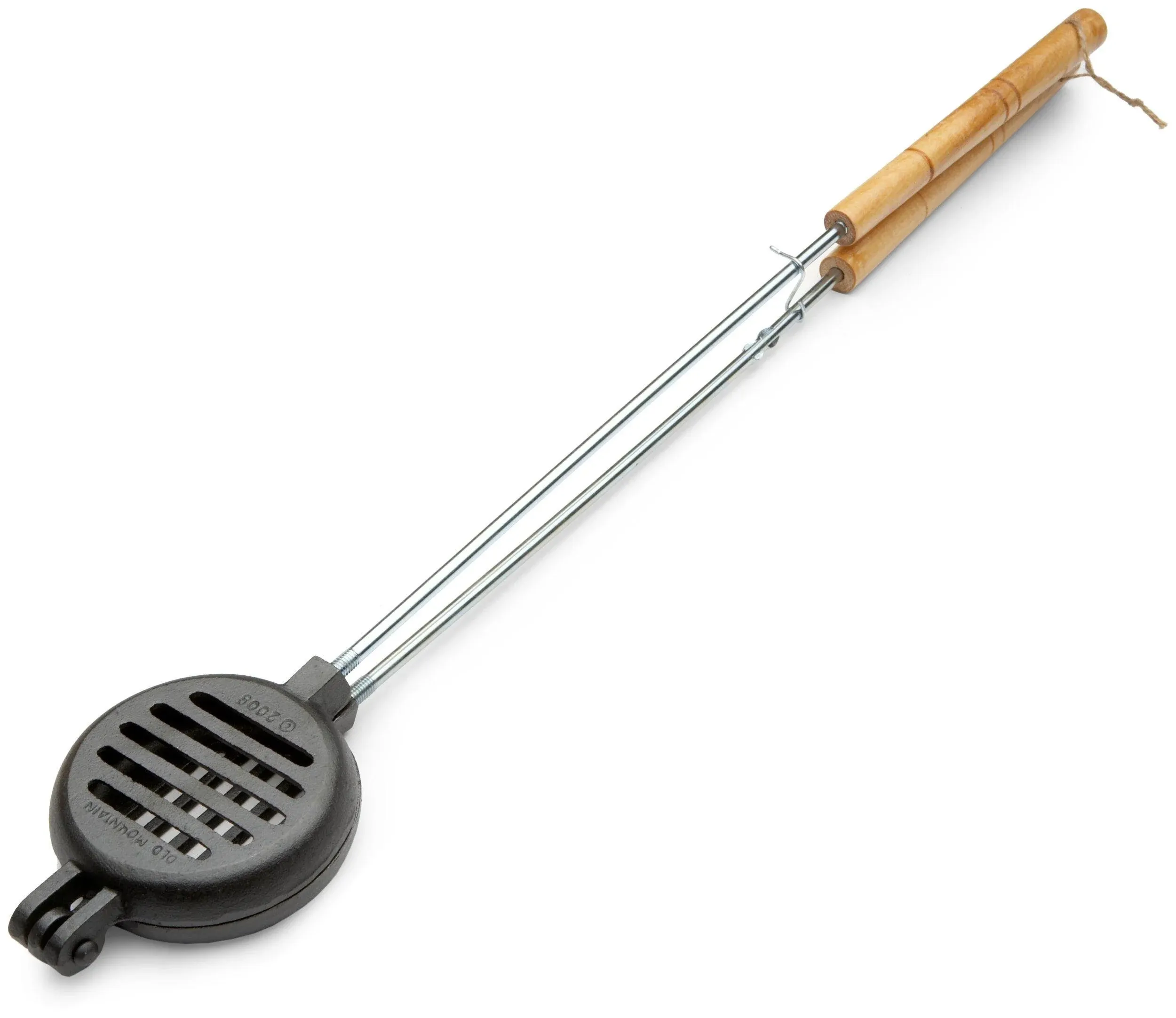 Hamburger Campfire Iron - Pre-Seasoned Handheld Round Burger Grill By 