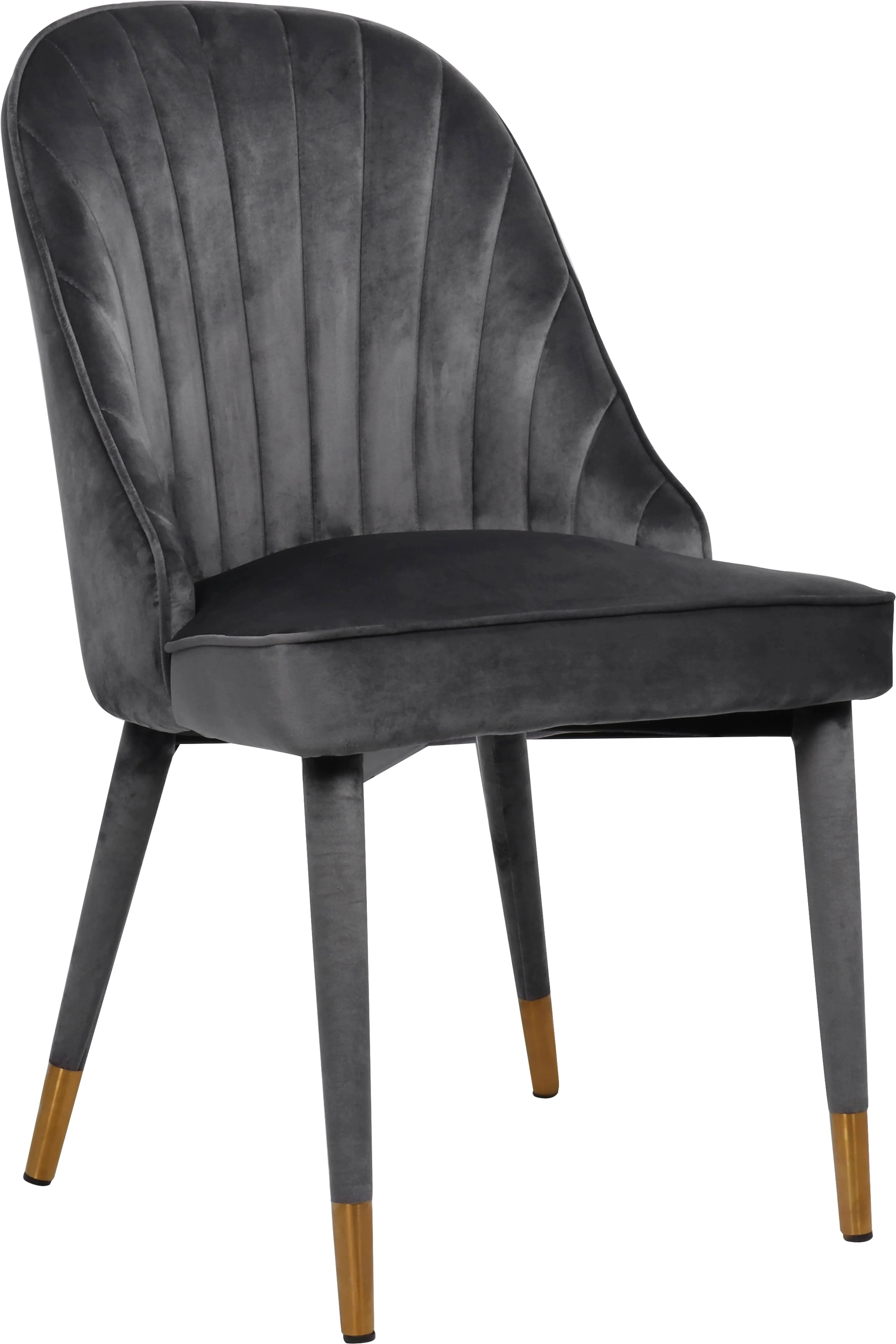 Meridian Furniture - Belle Velvet Dining Chair Set of 2 in Grey - 811Grey-C