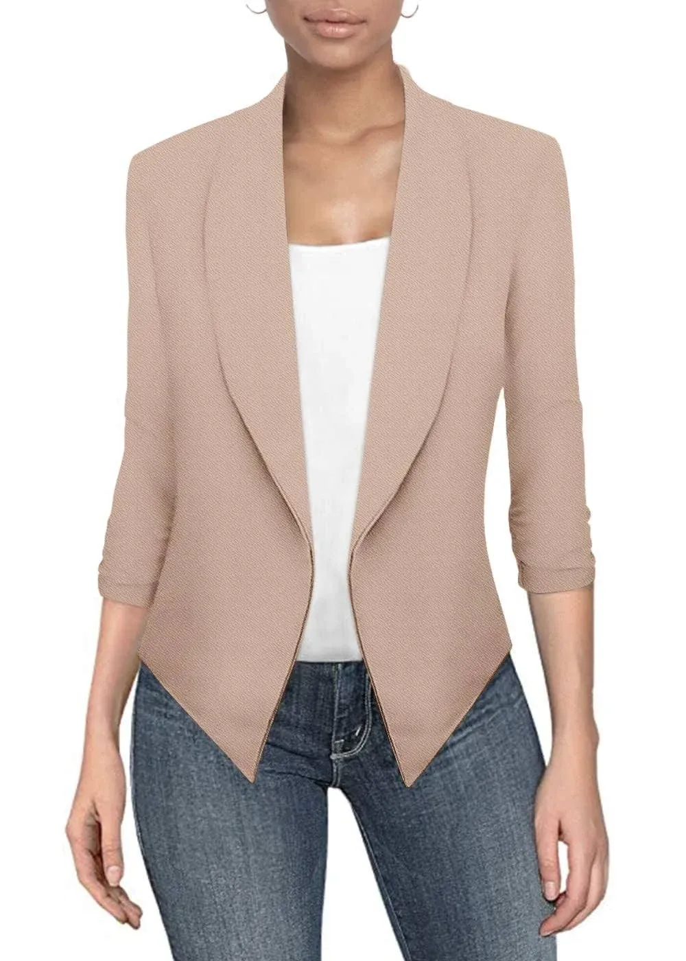 Hybrid Company Womens Casual Work Office Open Front Blazer Jacket with Removable ...