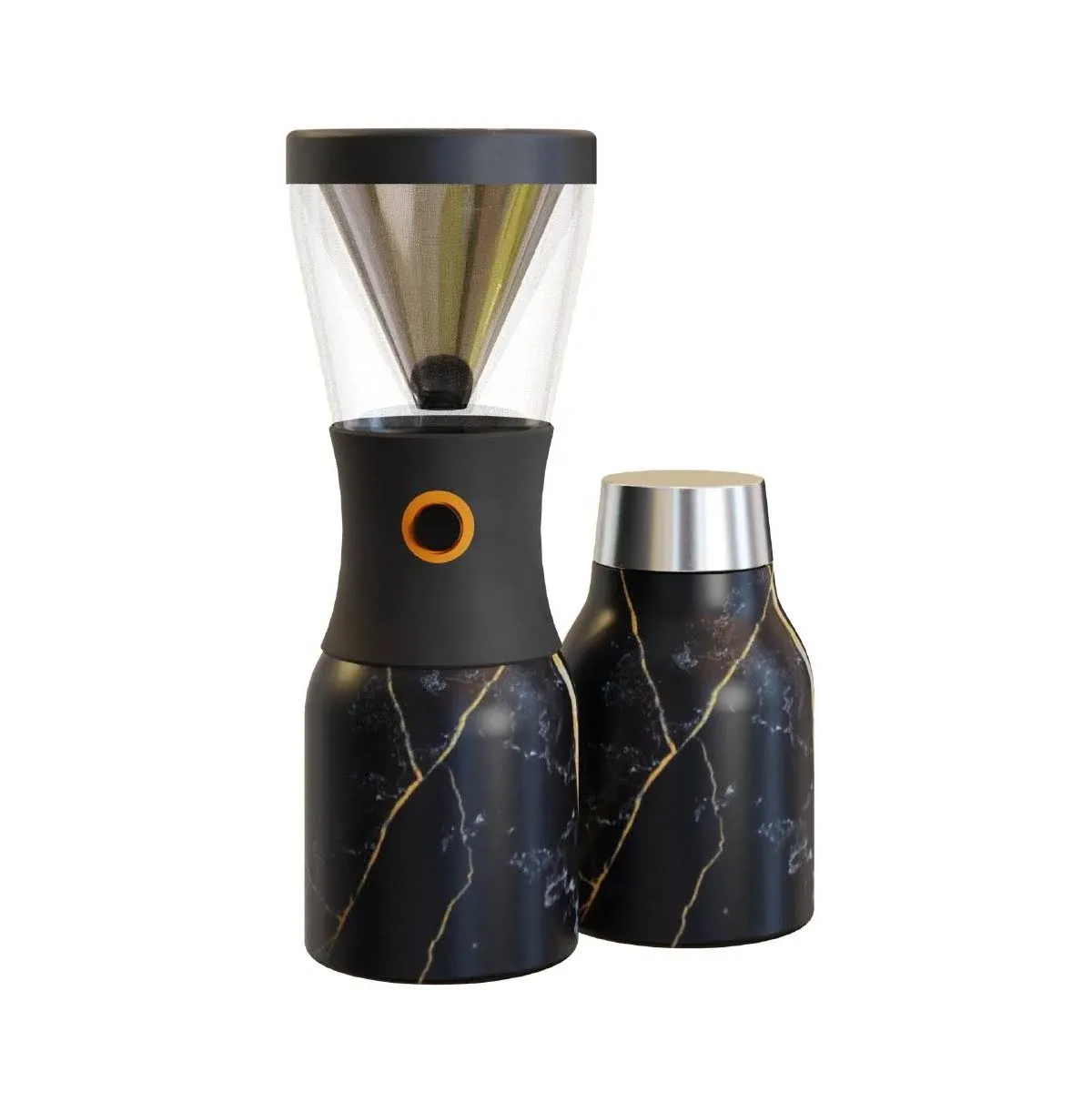 Cold Brew Coffee Maker With Removable Stainless Steel Carafe In Midnight Marble