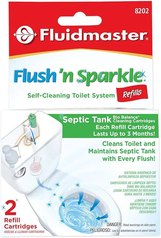 8202P8 Flush &#039;N Sparkle Automatic Toilet Bowl Cleaning System Refills, Biobalanc