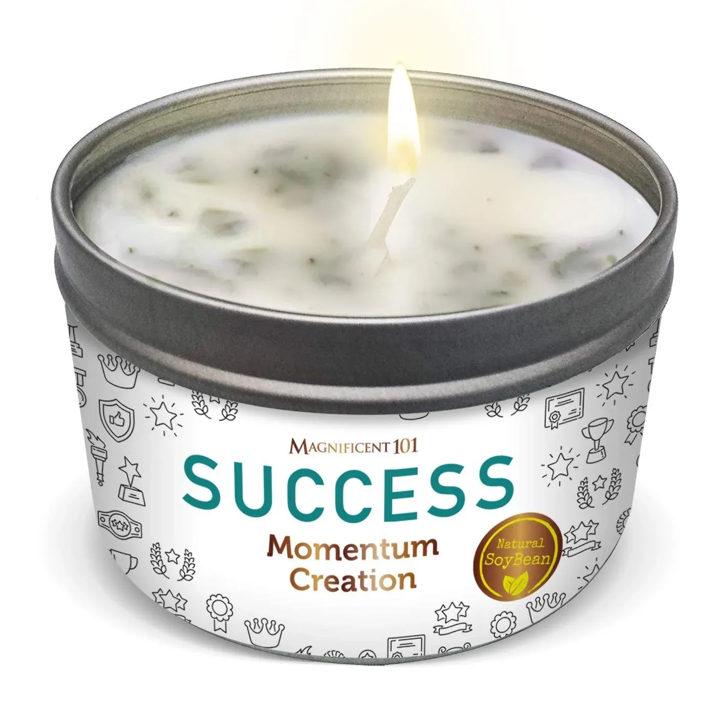 Magnificent 101 Success 6oz Natural Soy Aromatherapy Momentum Intention Candle ...