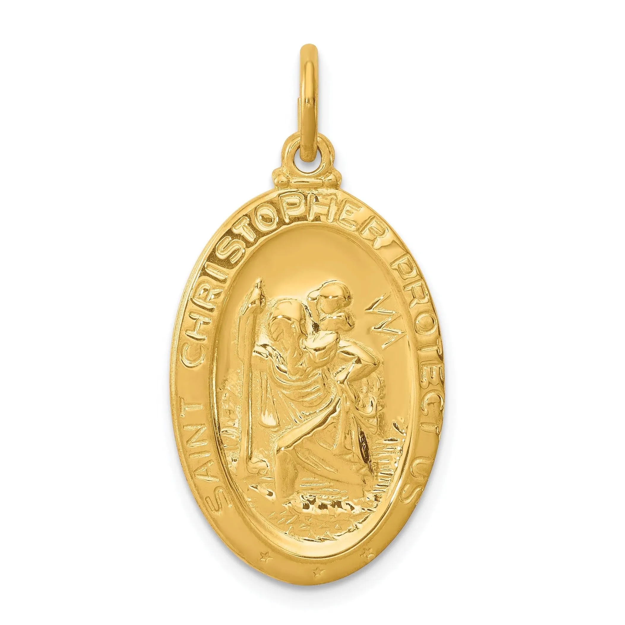 24K Gold-Plated Sterling Silver Saint Christopher Medal