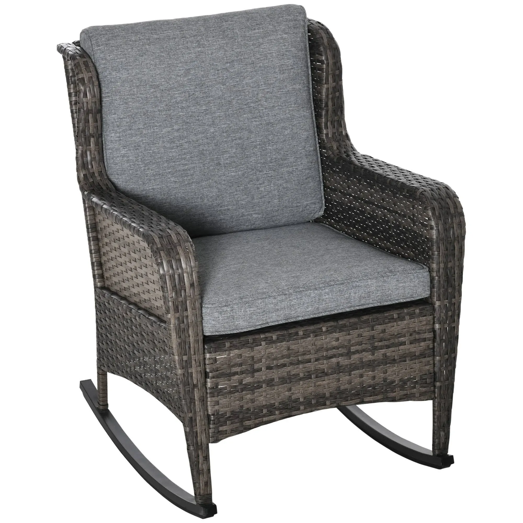 Outsunny Outdoor Wicker Rocking Chair Cushions