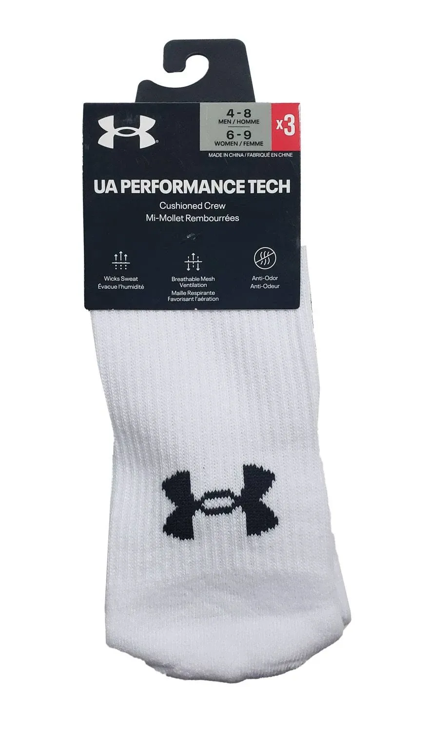 Under Armour Performance Tech Crew Socks, Multipairs