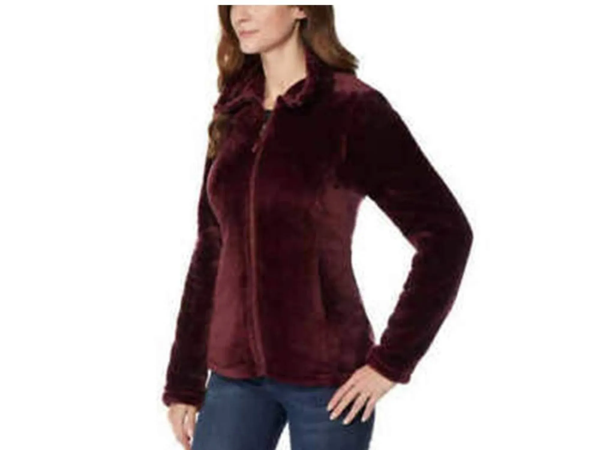 Burgundy Faux Fur Jacket