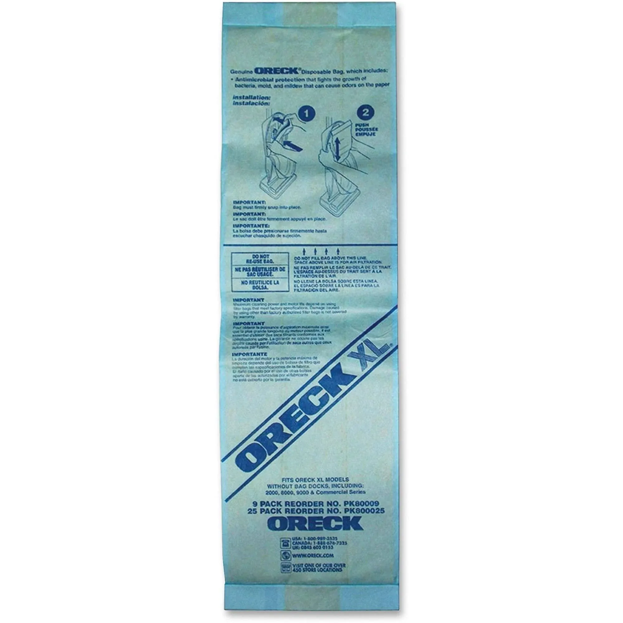 ORECK OEM Disposable Vacuum Bags, XL Standard Filtration, 25PK/EA