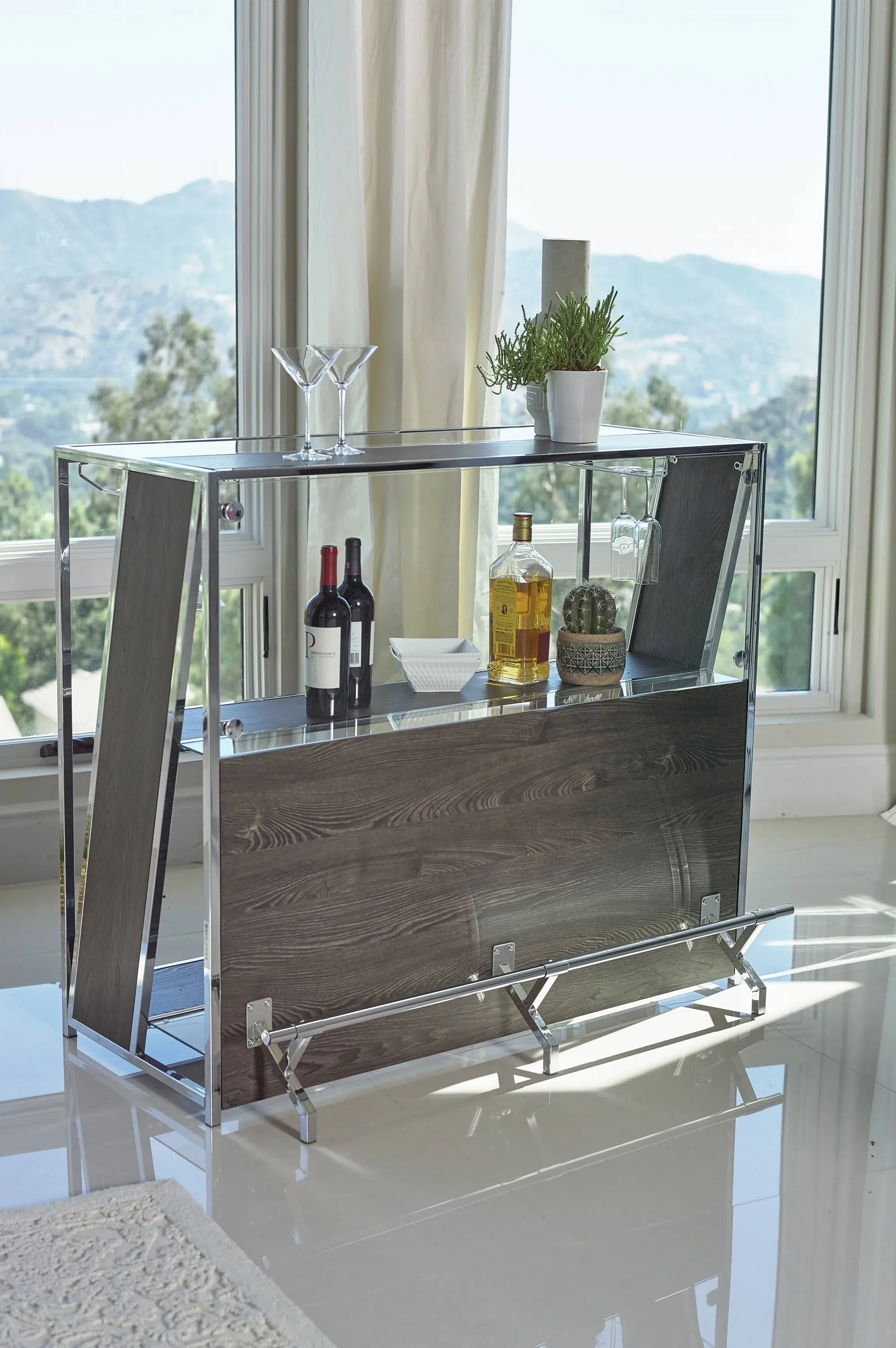 182304 Dark oak metal Bar unit