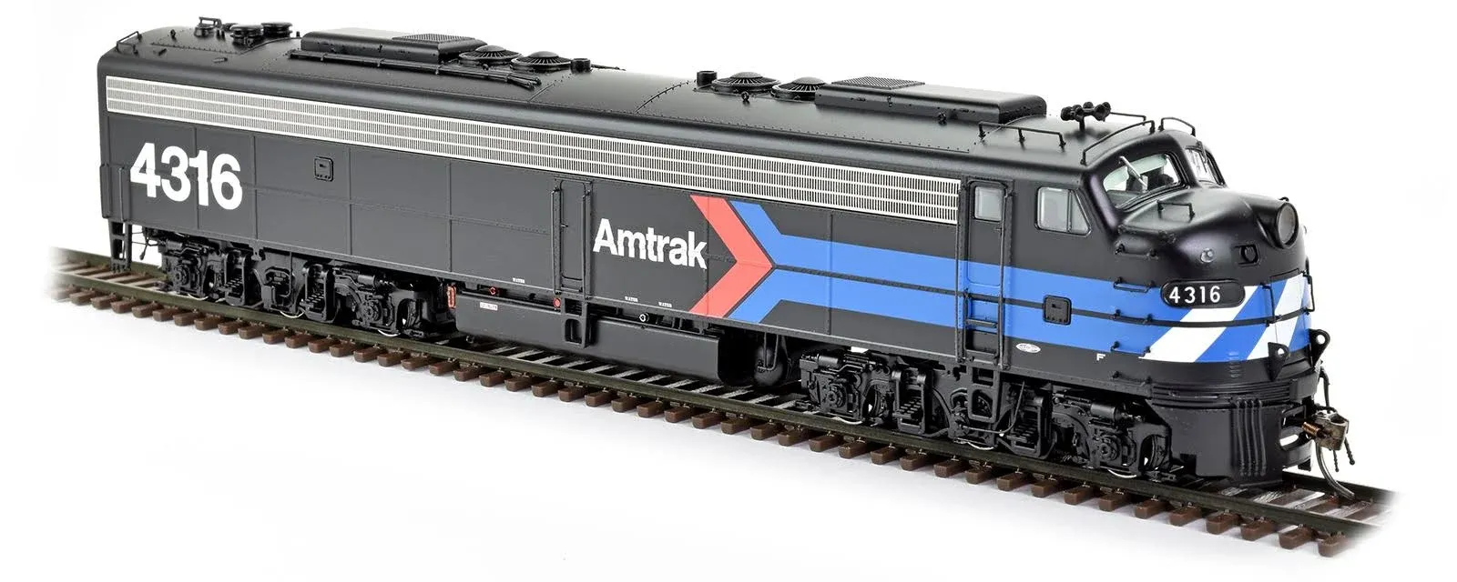 HO EMD E8A (DC/DCC/Sound): Amtrak - Early Black Scheme: #4316