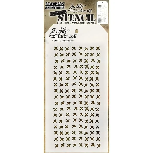 Tim Holtz Layered Stencil 4.125&#034;X8.5&#034; Stitched