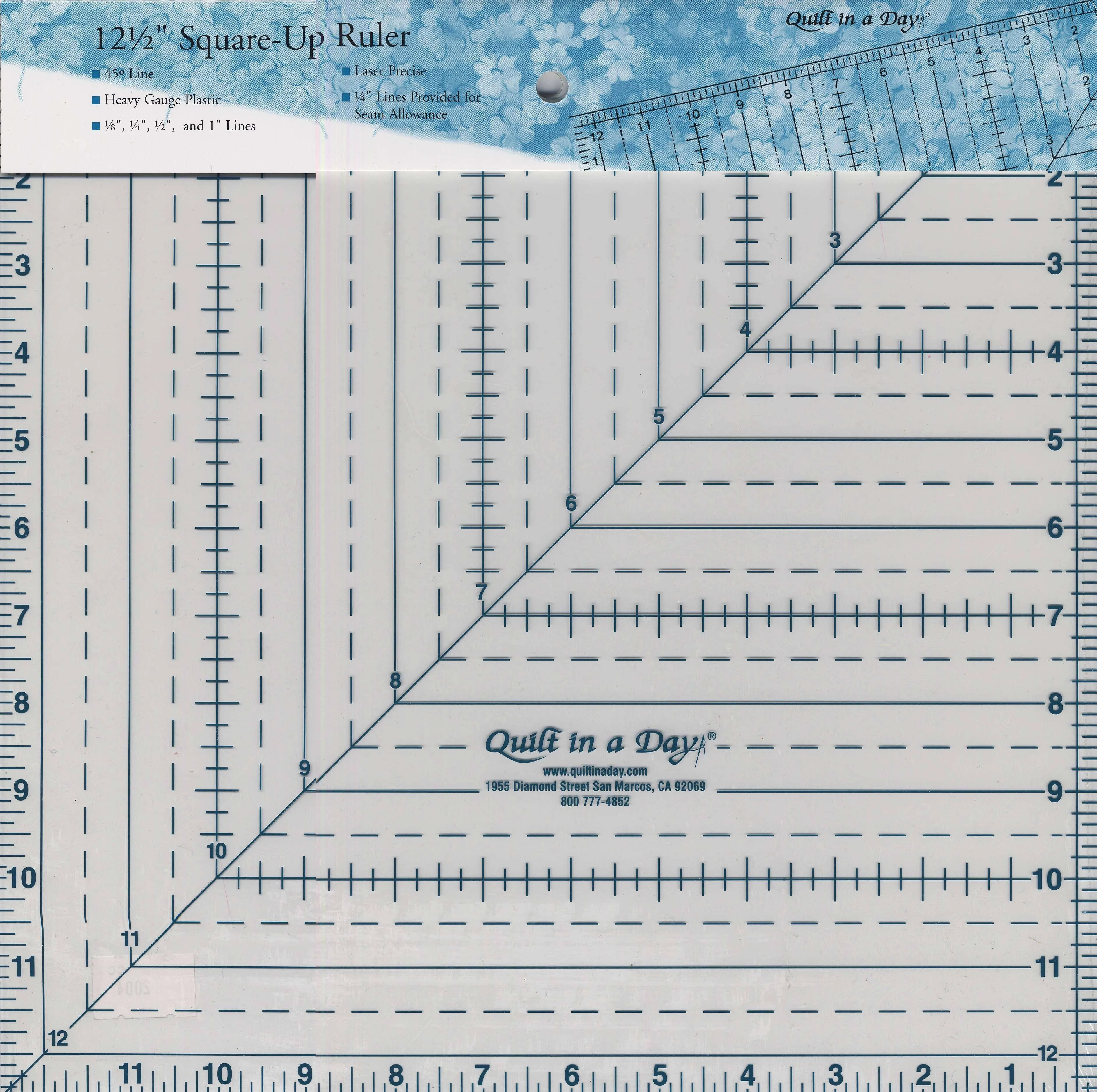 Quilt in A Day Square Up Ruler - 12-1/2"X12-1/2"