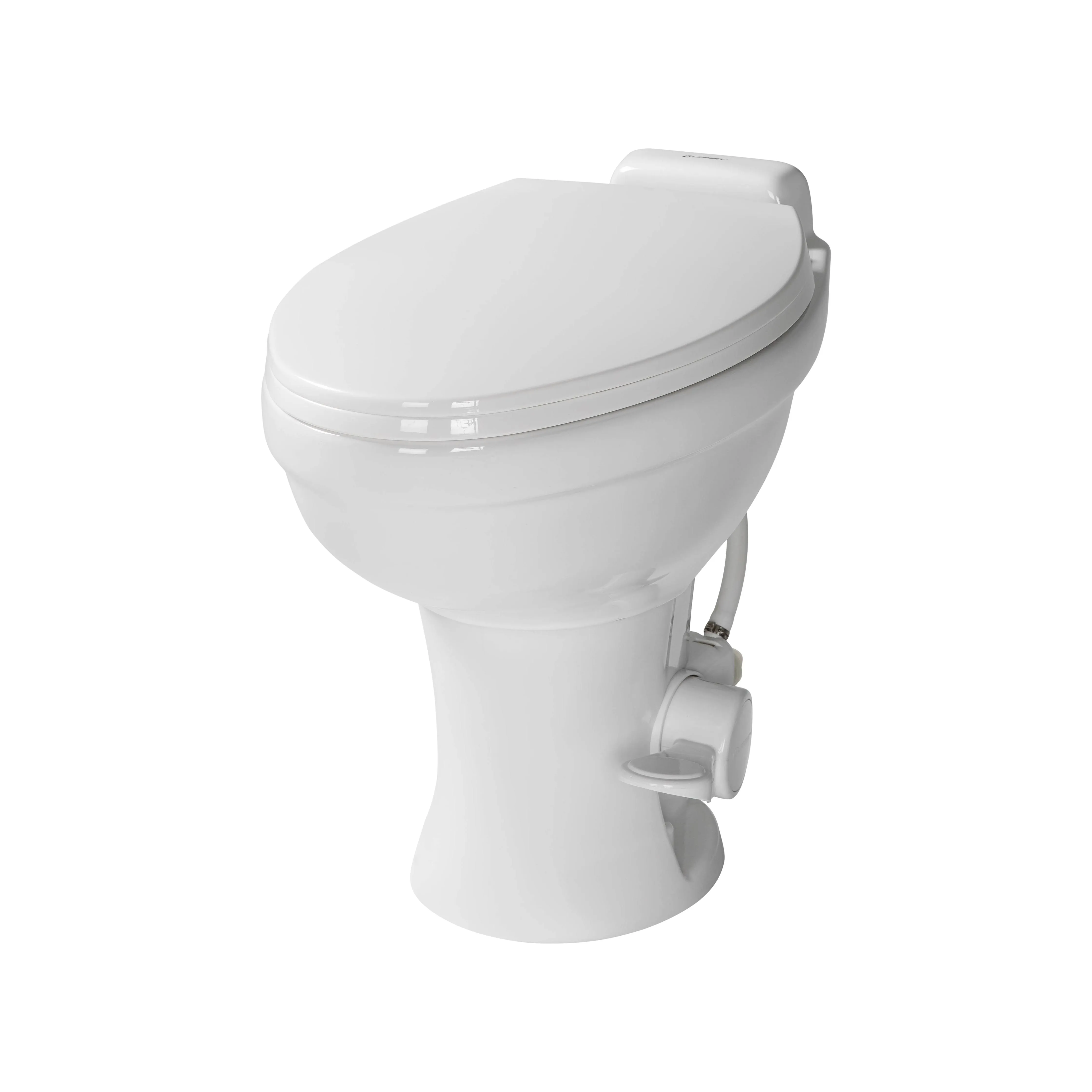 Lippert Flow Max Rv Toilet W/ Elongated White Ceramic Bowl Standard Profile