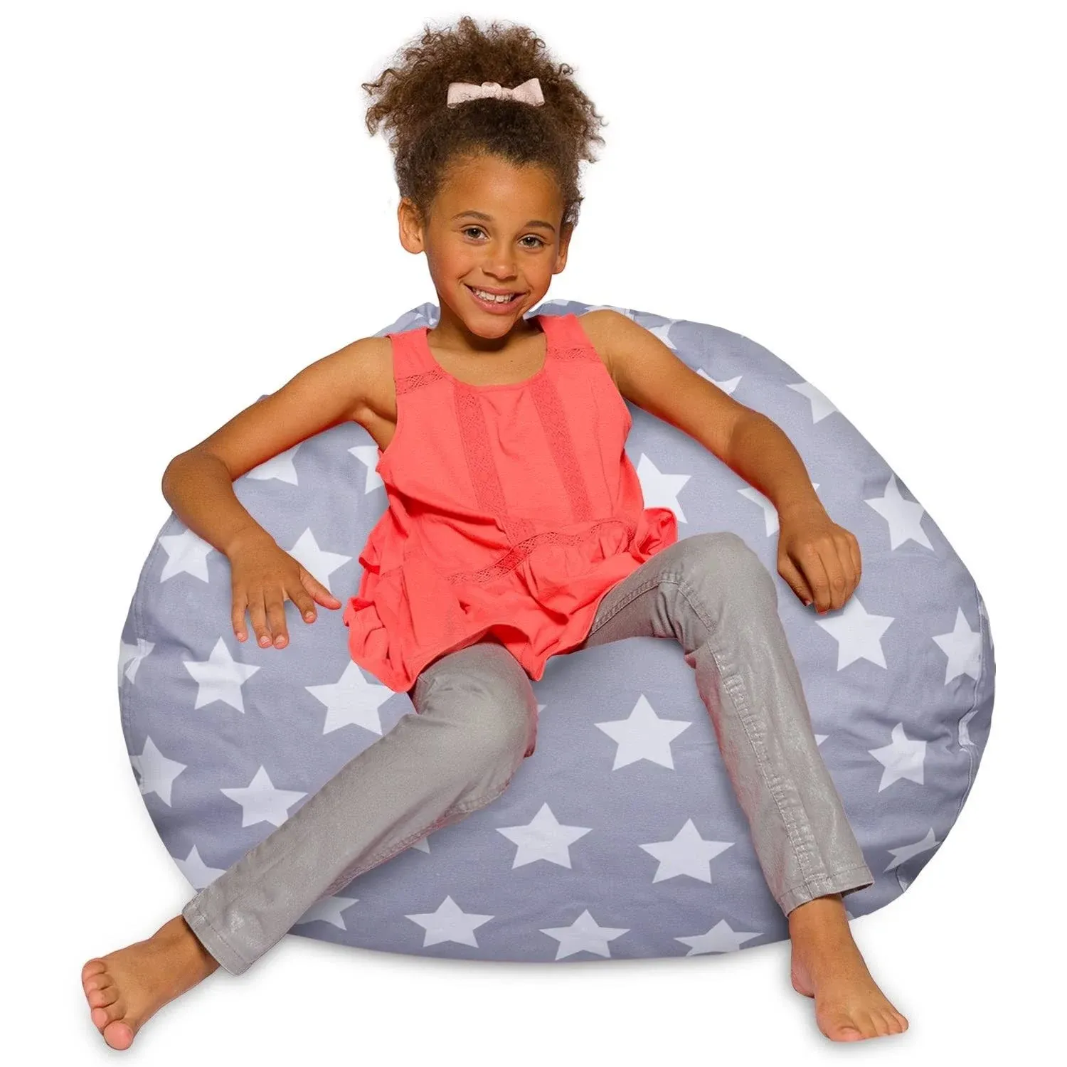 Kids Bean Bag Chair - Gray/White