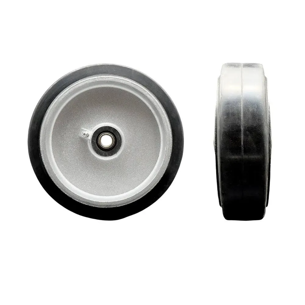 SCC - 8" Rubber on Aluminum Wheel Only w/Roller Bearing-1/2" Bore-600 lbs Cpty