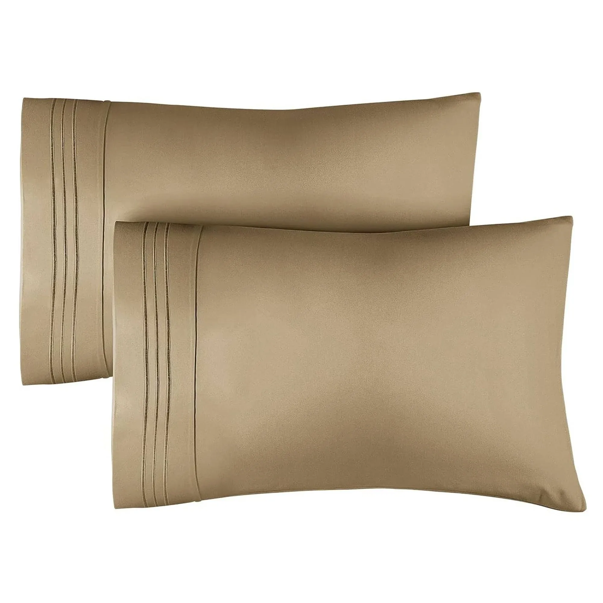 CGK Linens Soft Microfiber Pillowcase Set of 2 - King - Beige