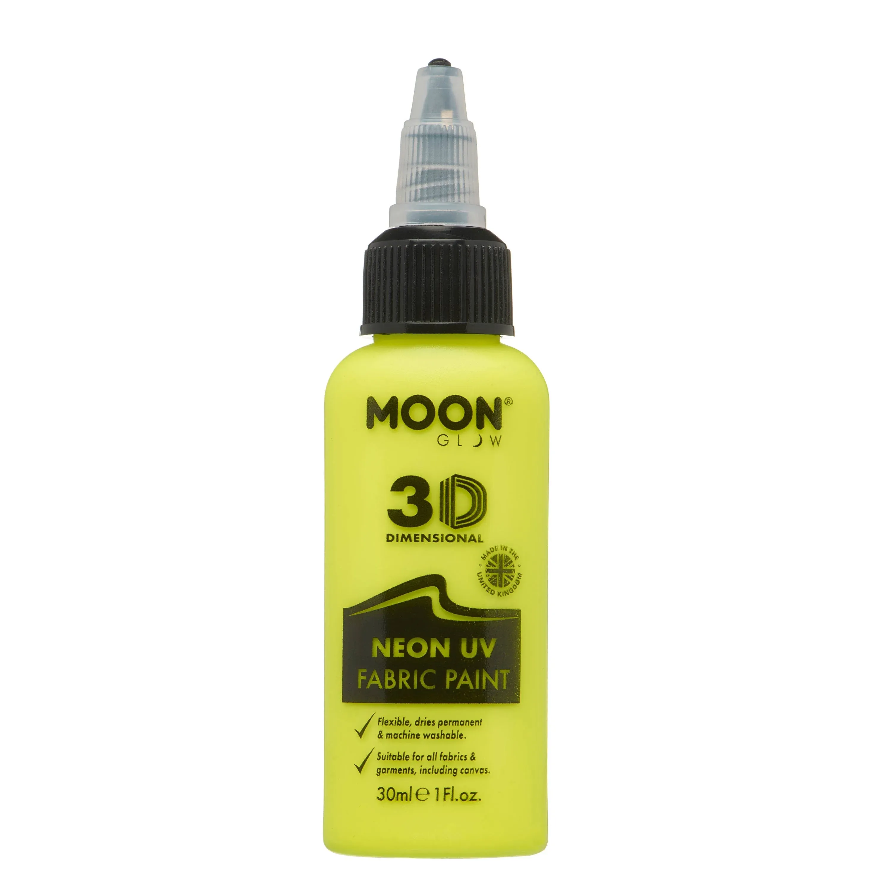 Moon Glow Neon UV Intense Fabric Paint 30ml, Intense Green