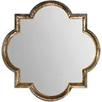 Designer 40" Hammered Gold Quatrefoil Wall Mirror, Square Vanity Vintage Style - Mediterranean - Wall Mirrors - by My Swanky Home | Houzz