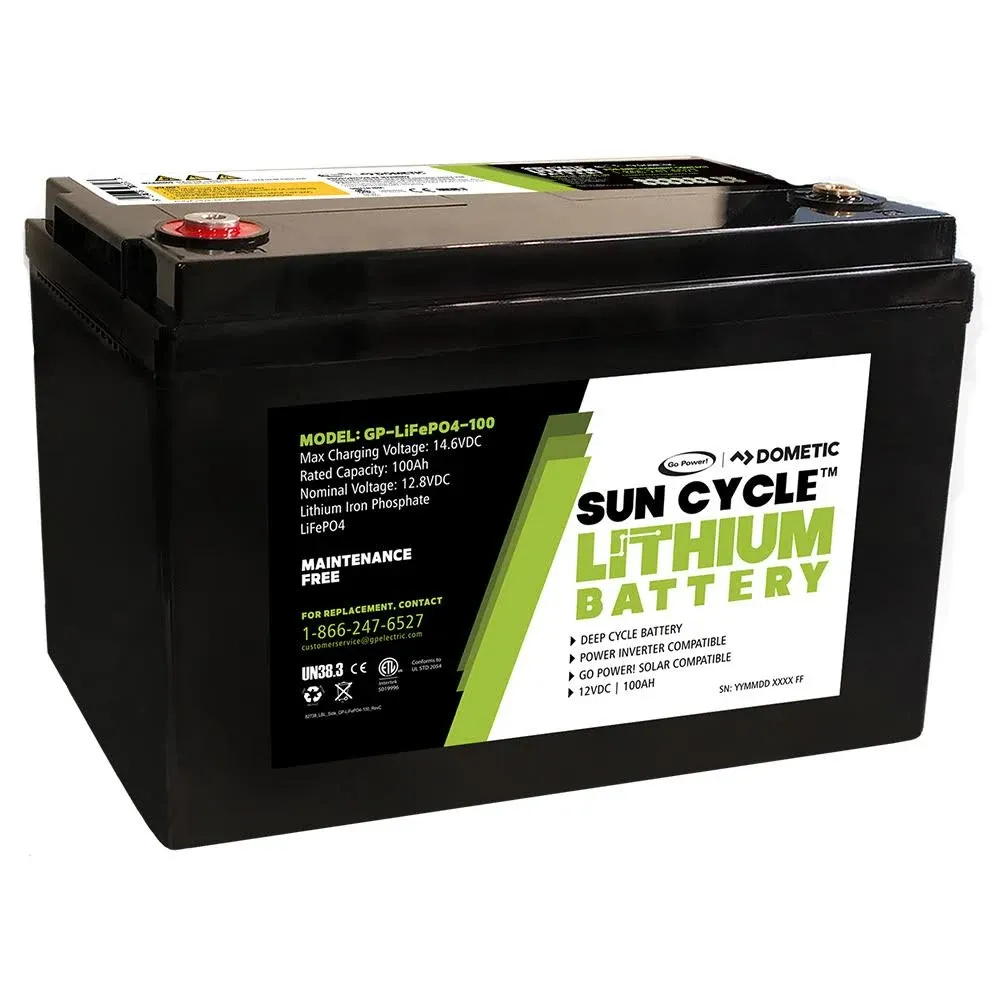 Go Power Sun Cycle 12V 100Ah GP-LIFEPO4-12V Lithium Battery NEW