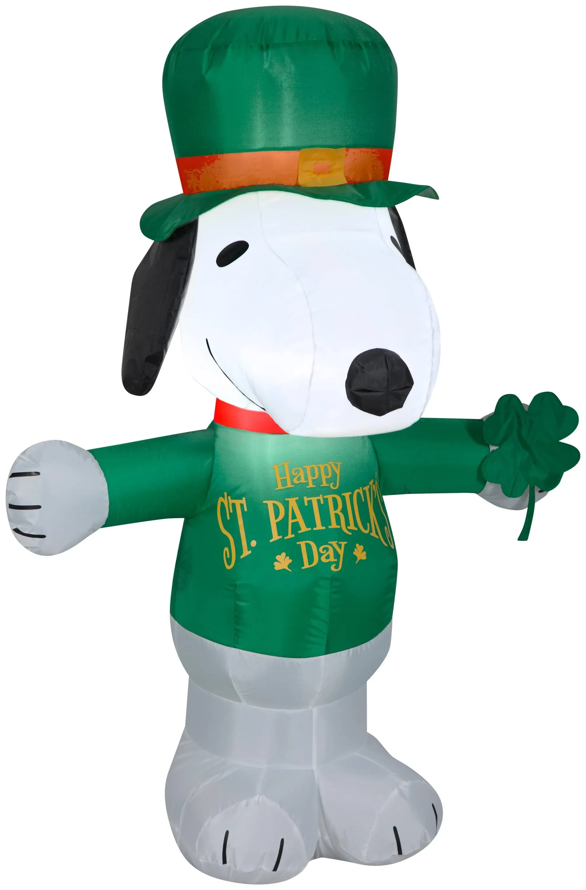 Gemmy Airblown Inflatable St. Patrick's Day Snoopy 3.5 ft Tall White