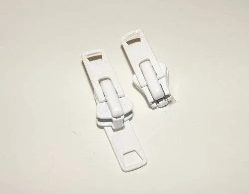 YKK Double Metal Tab Zipper Slider #10 Replacement, 2 Pieces, White