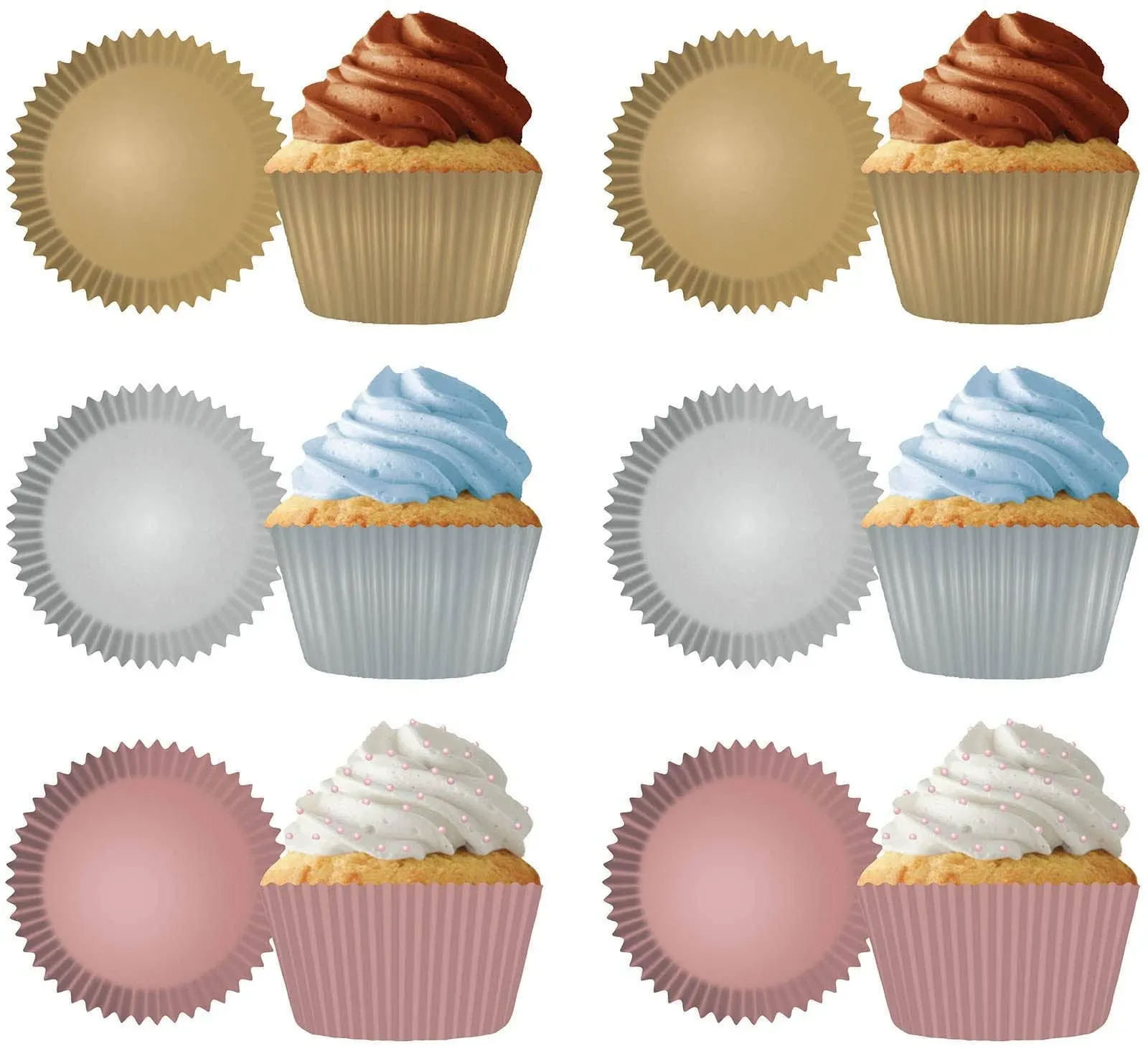 Made in USA Pack of 144 Thick Grease Resistant Fluted Cupcake Liners (Metallics)