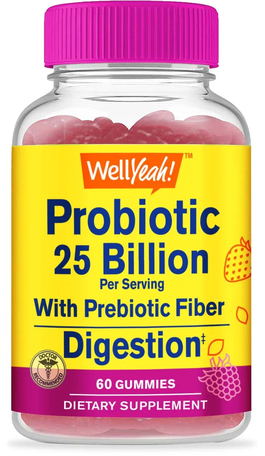 WellYeah 25 Billion Probiotics + Prebiotics for Men and Women Gummies