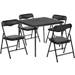 Flash Furniture Mindy Kids 5-Piece Folding Square Table and Chairs Set for Daycare and Classrooms, Children's Activity Table and Chairs Set, Gray