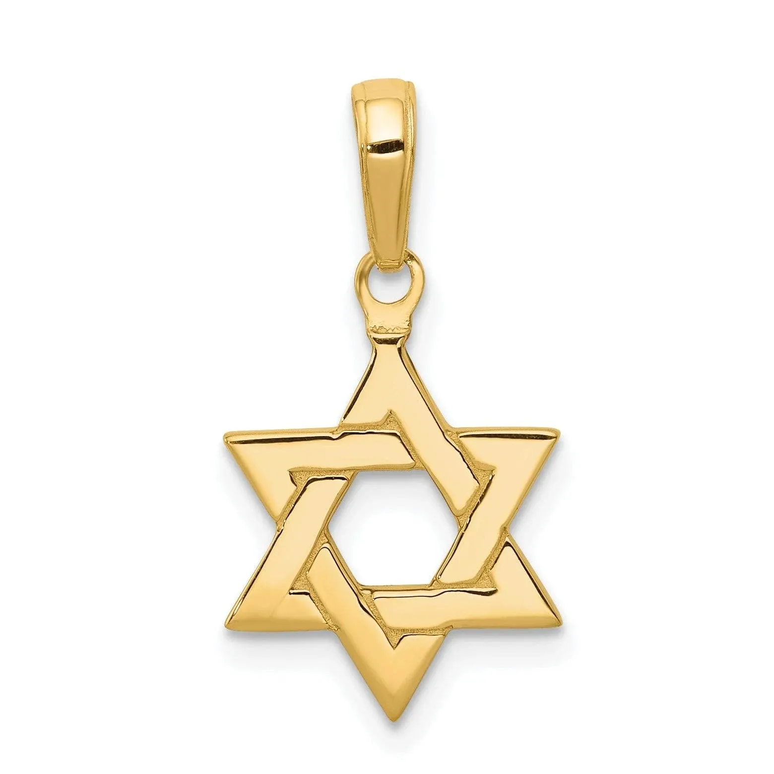 14k Yellow Gold Polished Star of David Pendant